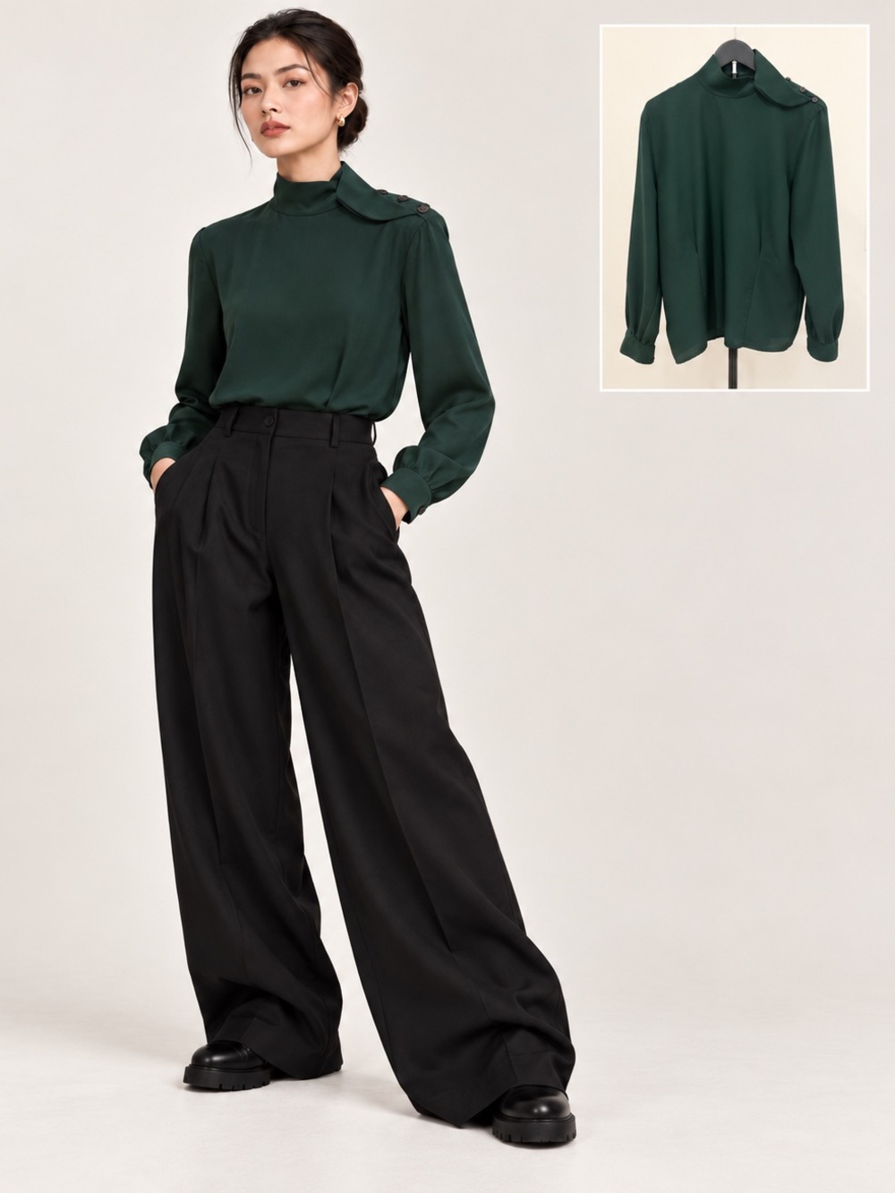 Vintage 80s Rena Rowan for Saville Military Inspired Blouse Academia Equestrian